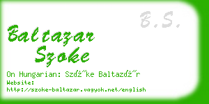 baltazar szoke business card